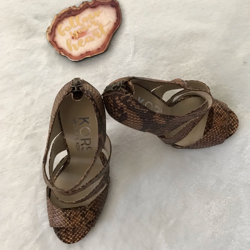 Michael Kors leather sole snake print heels